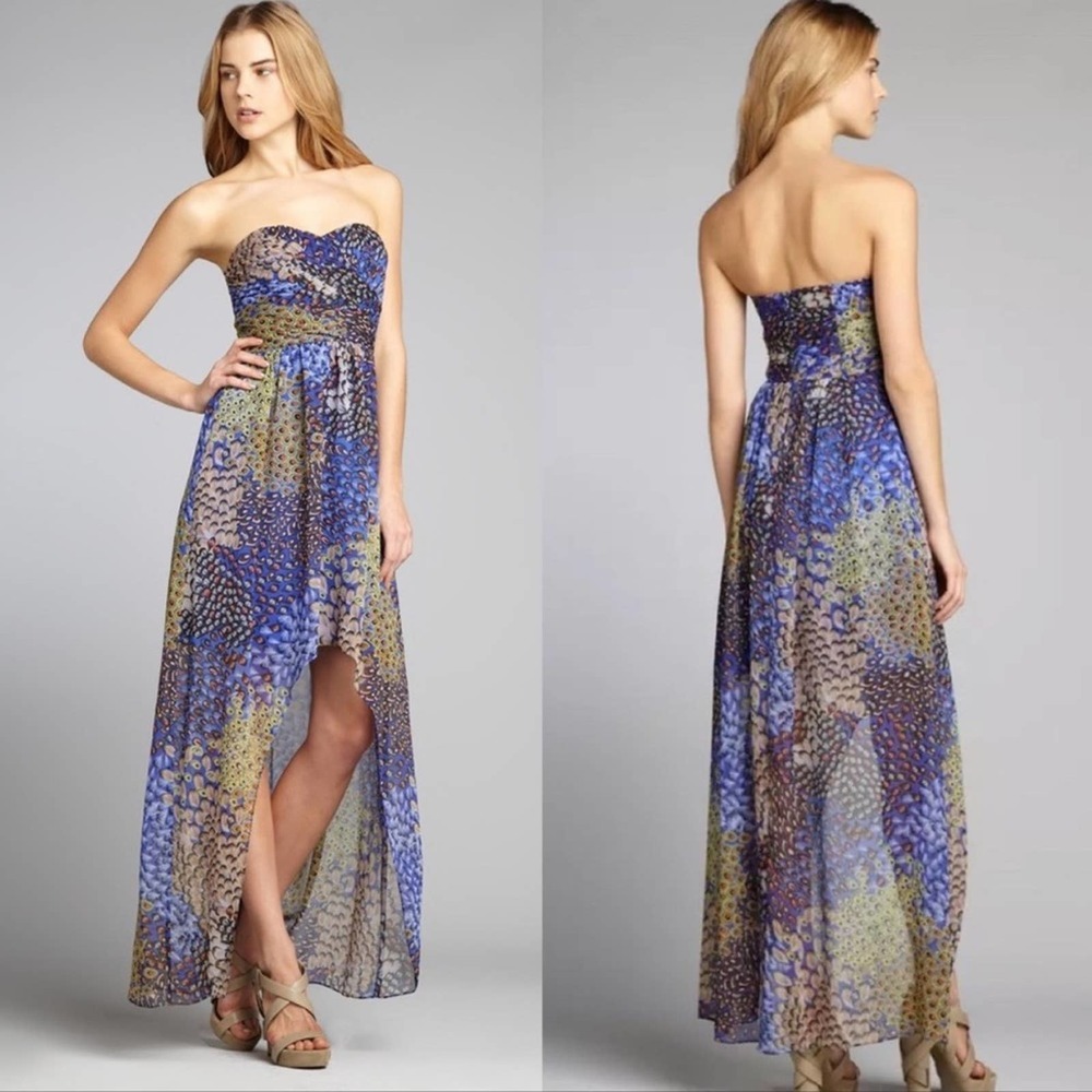 NWT Max & Cleo Chloe Strapless High Low Chiffon Dress Size 8